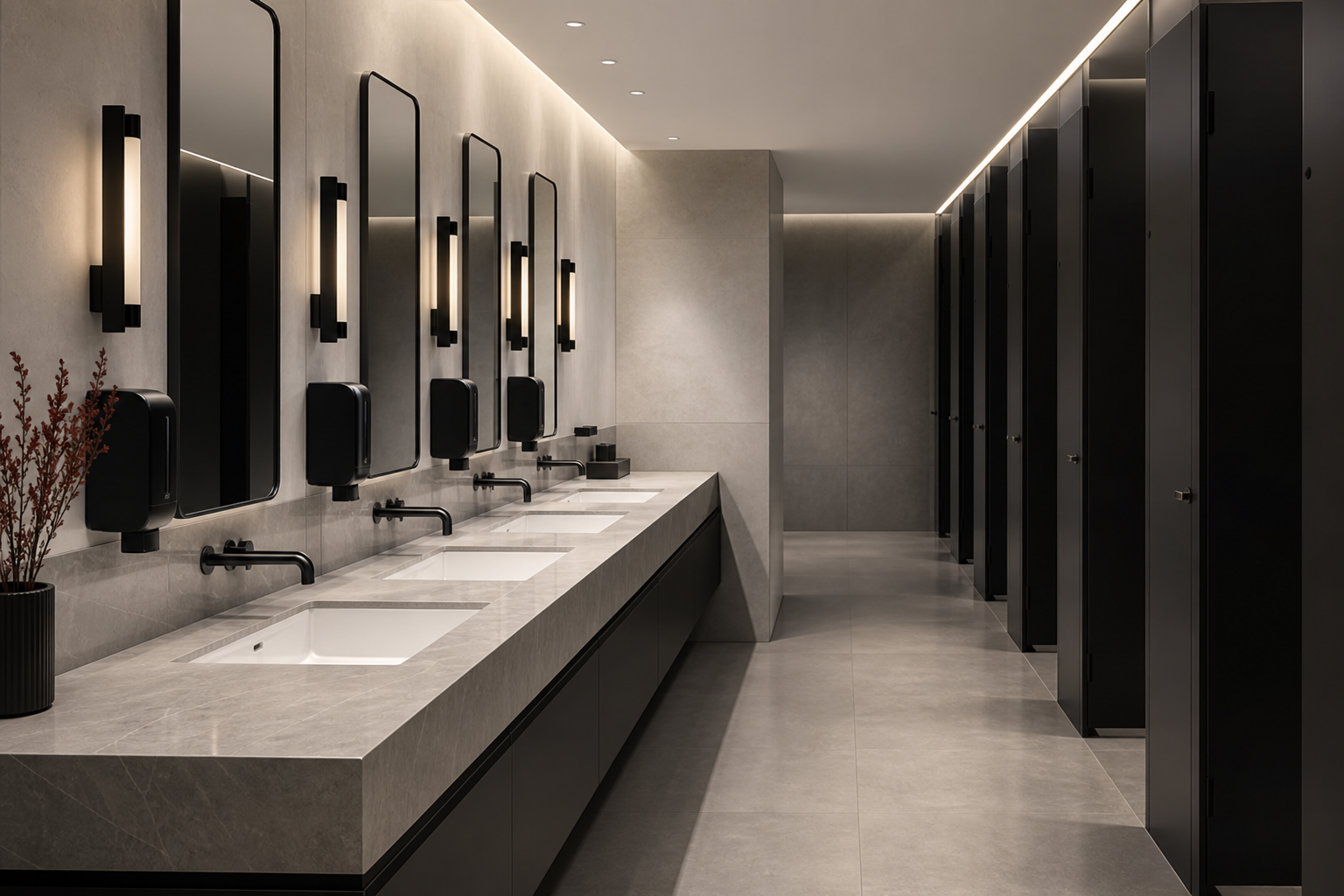Commercial washroom materials